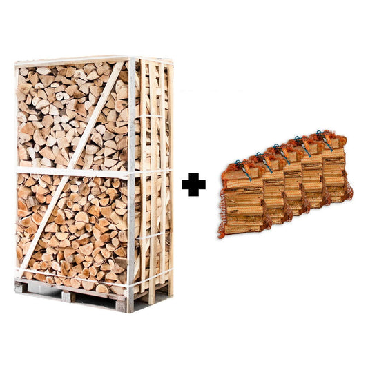 88 Fileiras de Troncos Secos de Bétula em Estufa, 25cm, Qualidade Premium